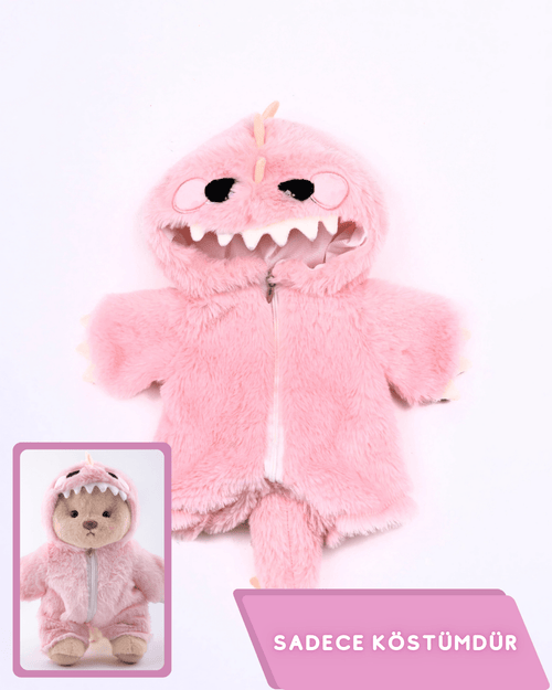 PuffyHug™ Pembe Tüylü Dino Puffy Kostümü - Puffy Hug Türkiye