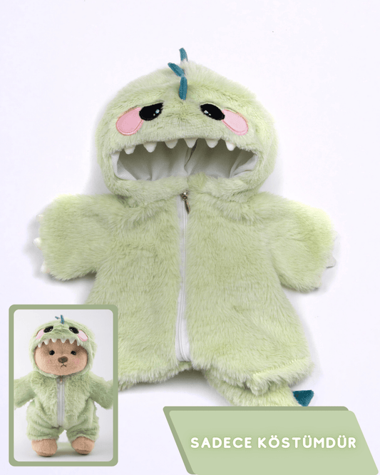 PuffyHug™ Yeşil Tüylü Dino Puffy Kostümü - Puffy Hug Türkiye